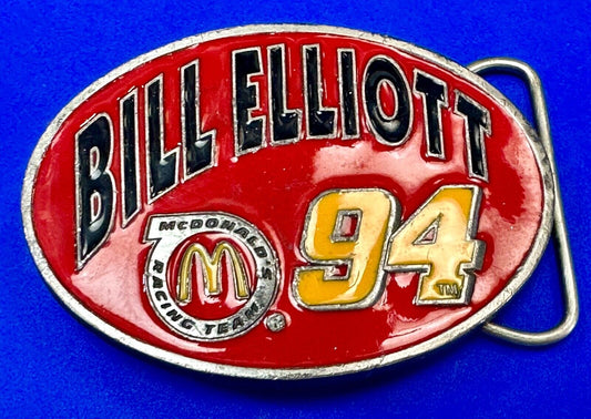 Bill Elliott #94 McDonald's car vintage Nascar race belt buckle N-28