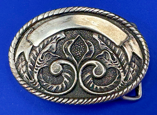 Award rodeo cowboy trophy belt buckle to engrave Pure Silver brass belt buckle