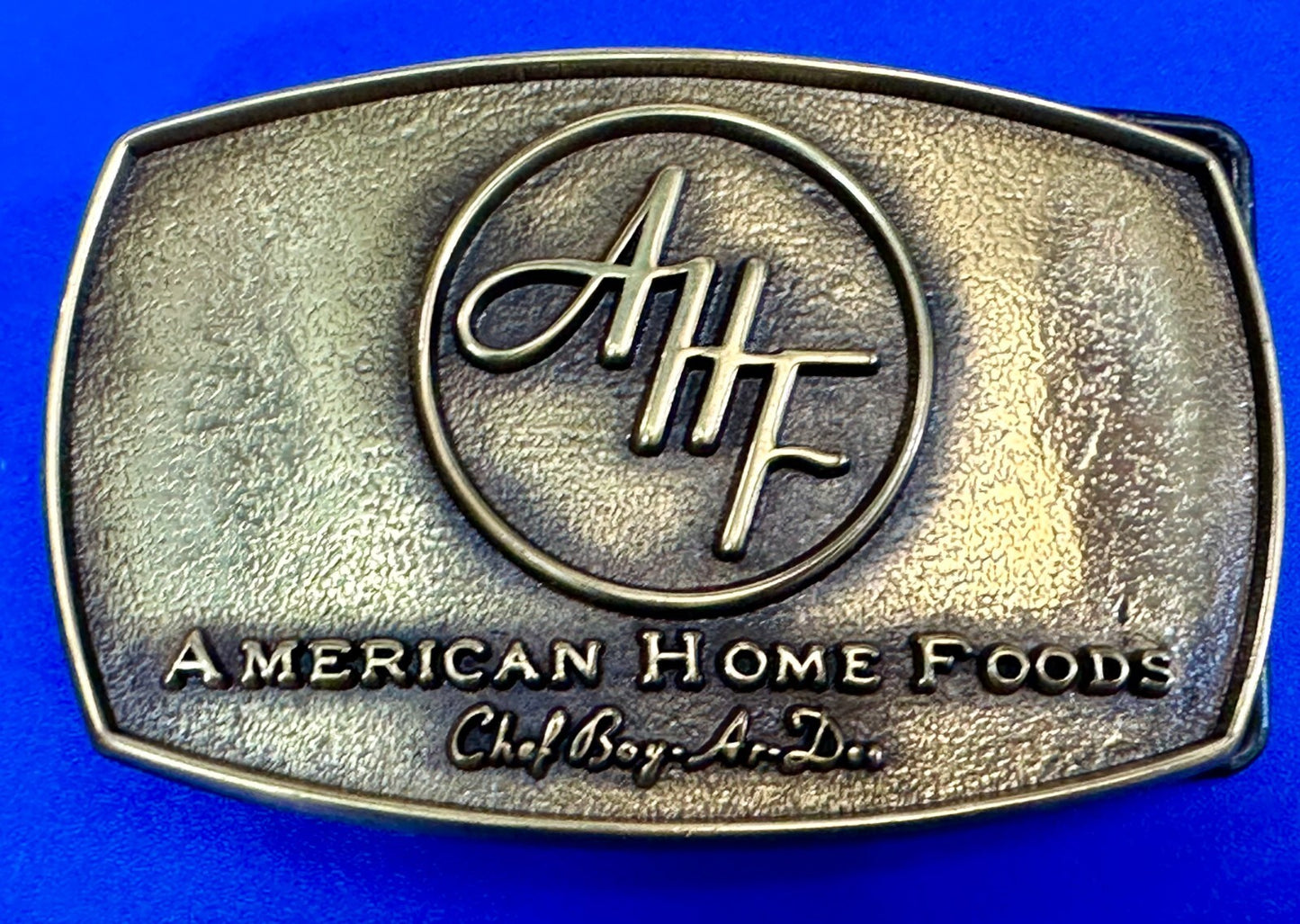 American Home Foods Chef Boyardee Company Vintage Solid Brass Jadco Belt Buckle