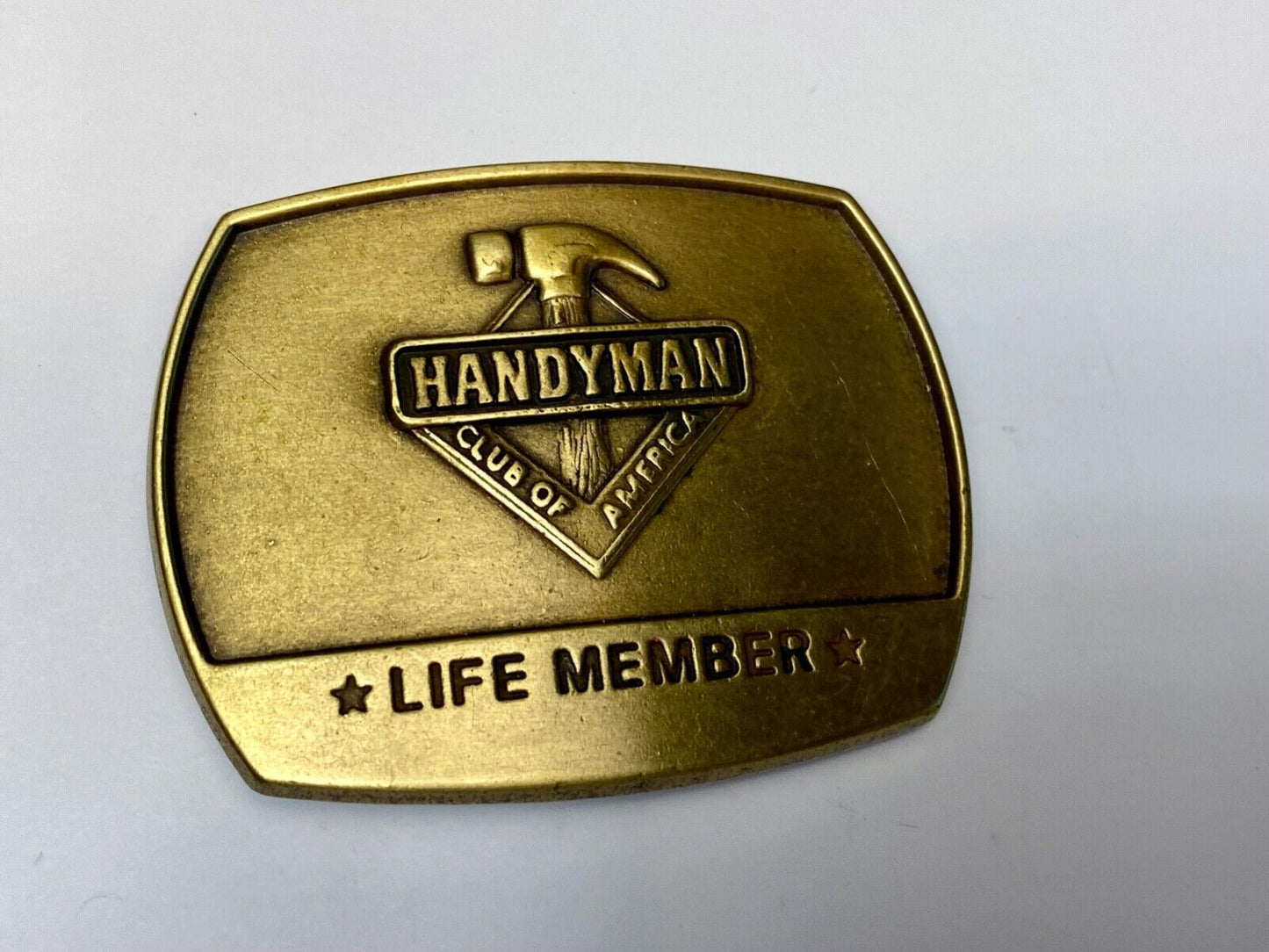 vintage Hammer Ruler Tools  - handyman club of America life member belt buckle