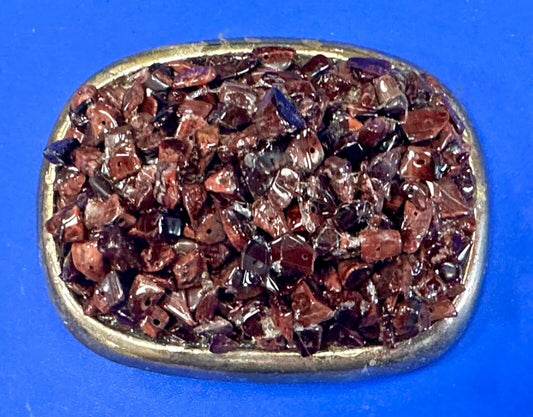 artisan chunky red stone burst on heavy belt buckle