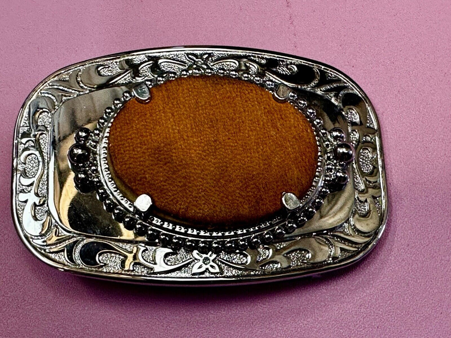 30 x 40 mm Silver Tone Horizontal Belt Buckle for your Cabochon Gem Stone