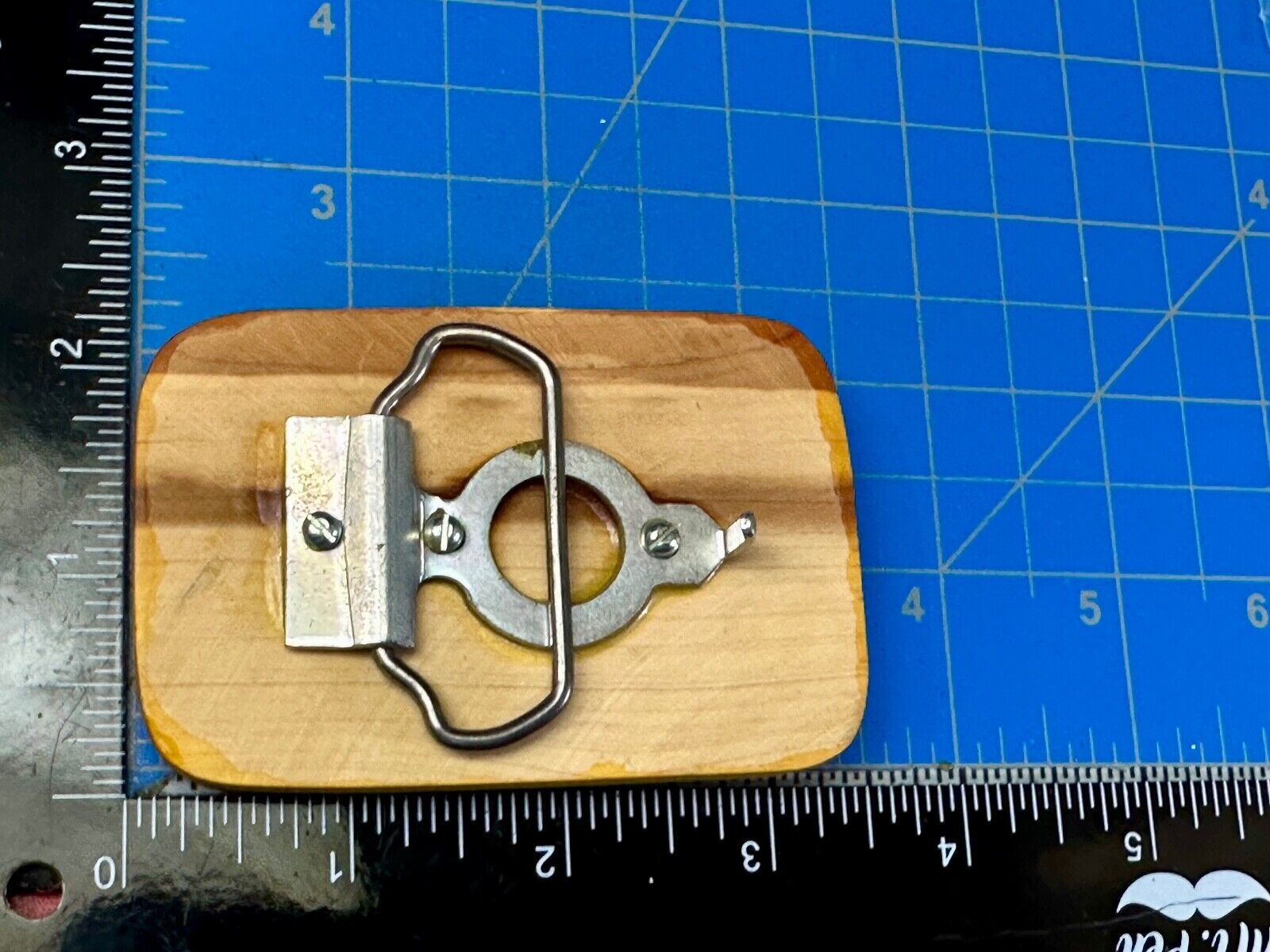 U.S.S Little Rock Combat Navy Ship Pin Custom Artisan Inlaid to Wood Belt Buckle