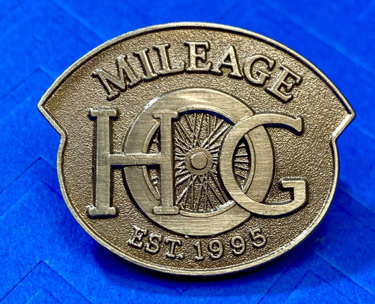 "NEW STYLE" HARLEY DAVIDSON OWNERS GROUP HOG H.O.G MILEAGE MILES VEST PIN