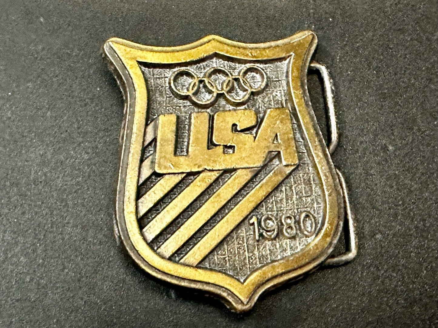 1980 USA Olympic Committee Vintage Paul Rollins Belt Buckle by RJ