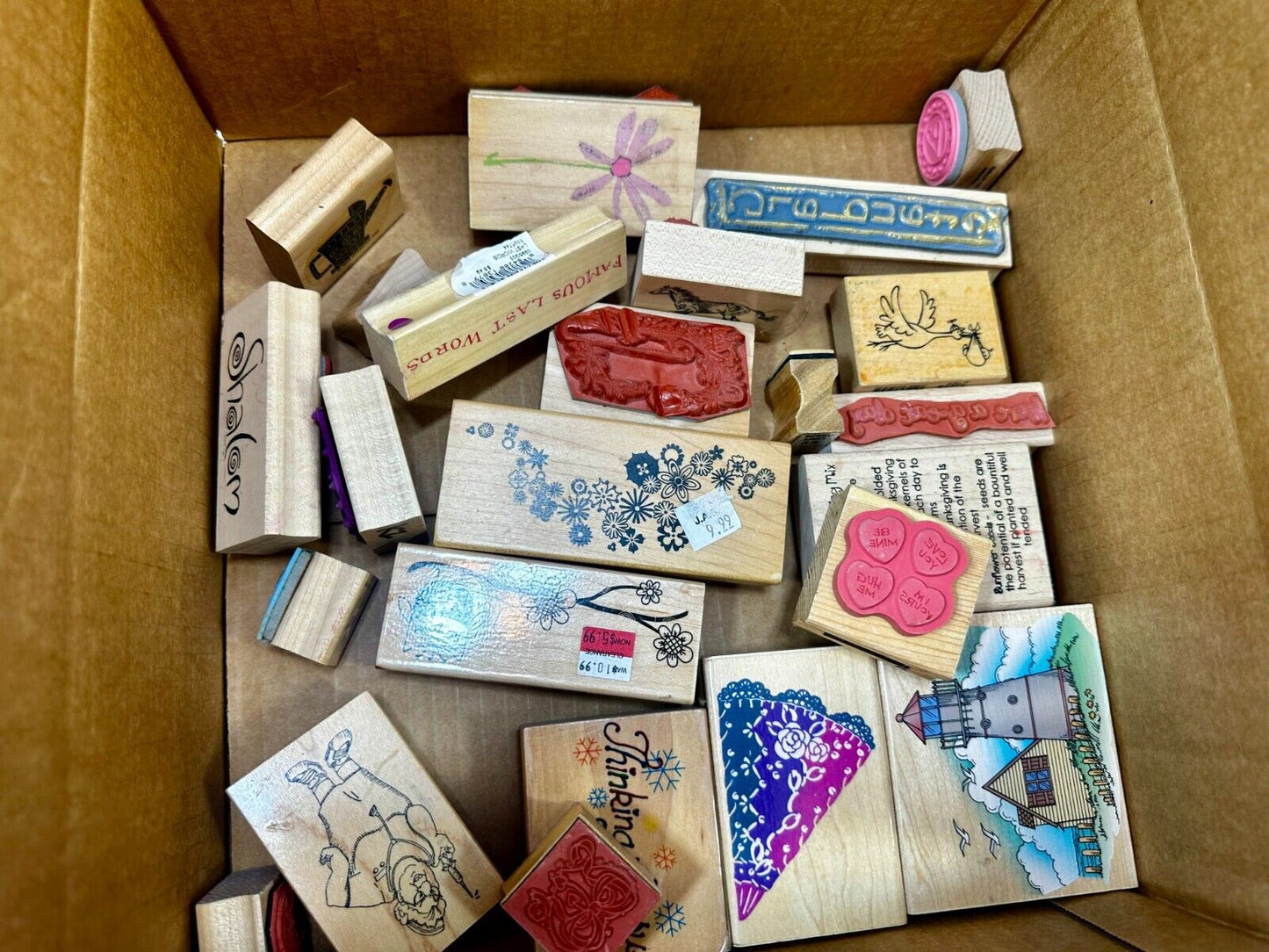 7.4 Pounds of Rubber Stamps HUGE LOT - Mostly NEW! Scrapbook Teachers SCORE!