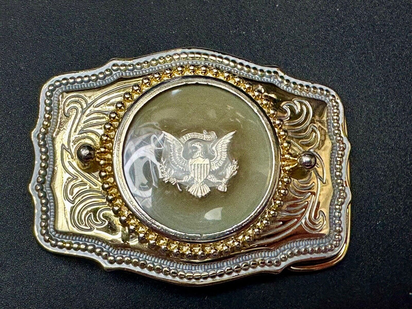 American Flying Bald Eagle USA Crest Multi Colored Western Belt Buckle