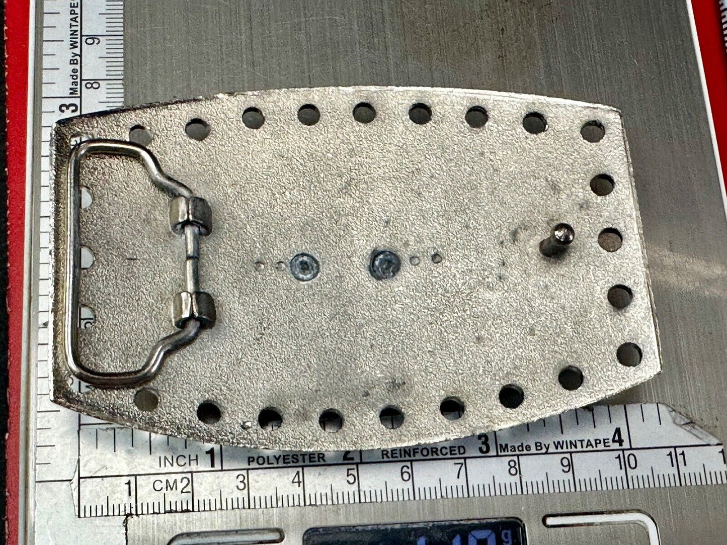 vintage Heavy large LONGHORN - Distinct hole boarder belt buckle