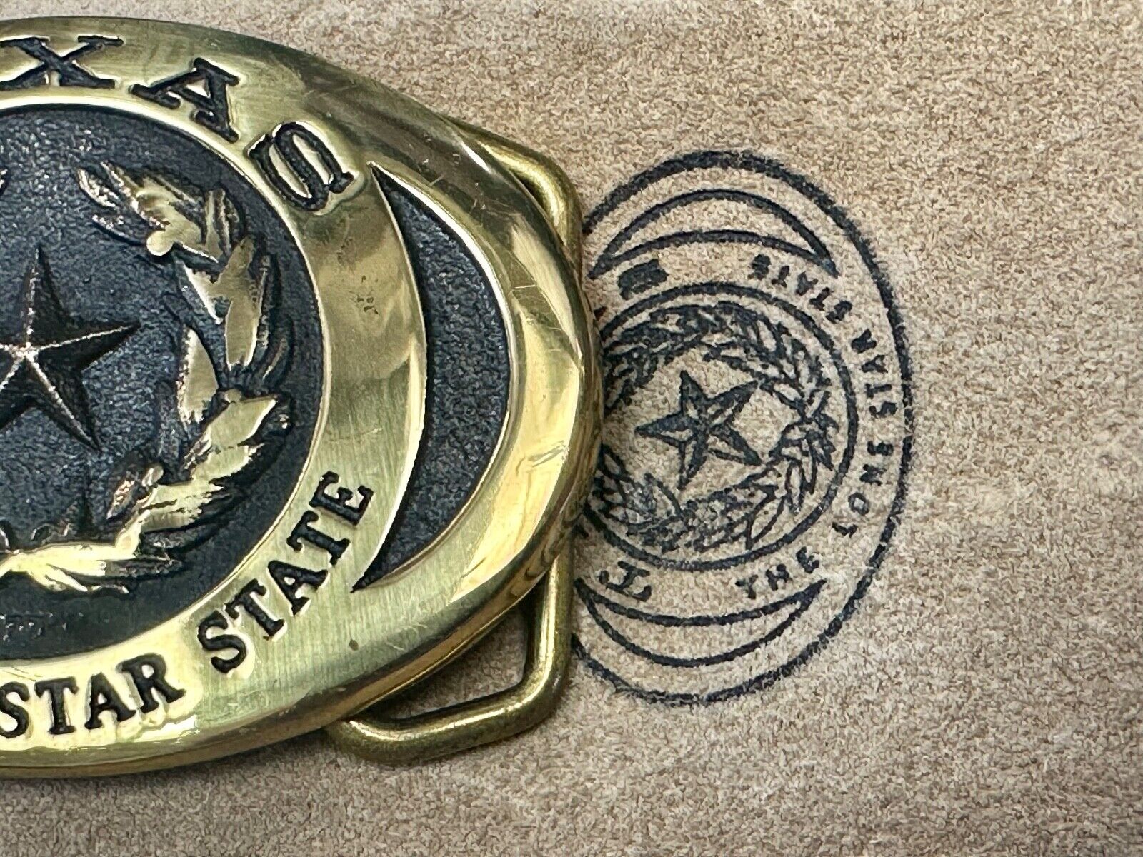 TEXAS THE LONE STAR STATE BELT BUCKLE - Heritage Mint LTD belt buckle w/ bag COA