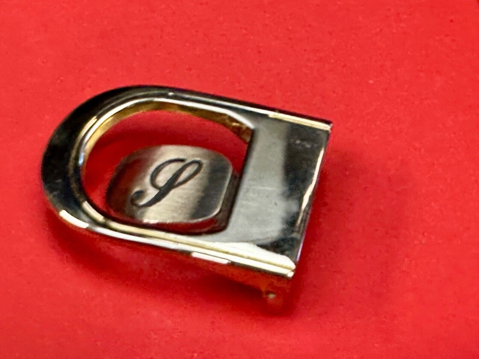 Vintage Letter monogram Initial P - Two Tone swinging belt buckle