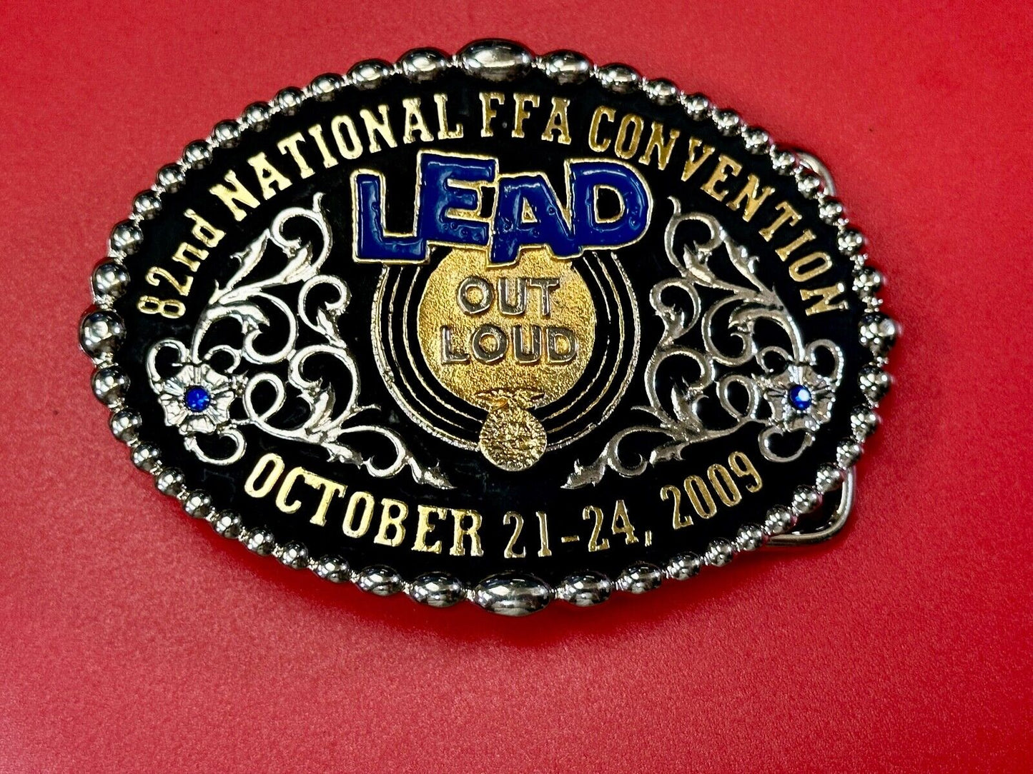 82nd Farmers FFA Convention LEAD OUT Loud 2009 Montana Silversmiths belt buckle