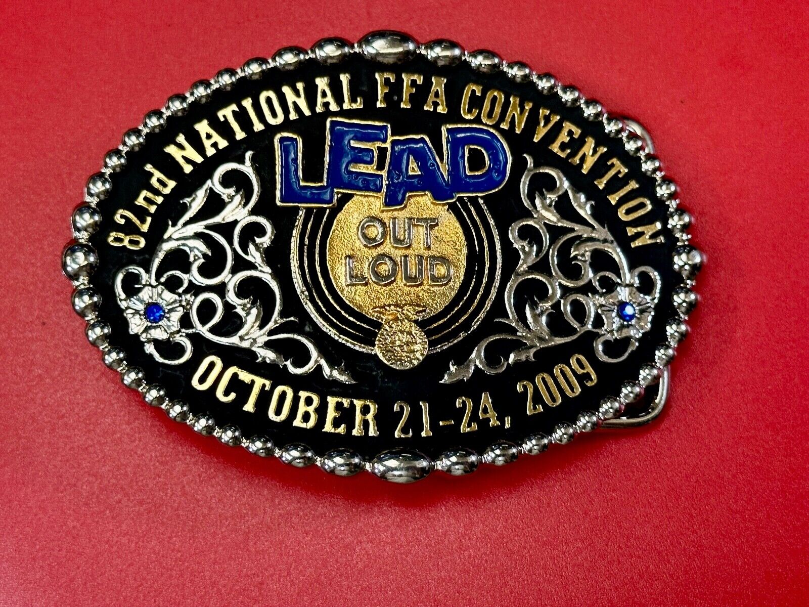 82nd Farmers FFA Convention LEAD OUT Loud 2009 Montana Silversmiths belt buckle