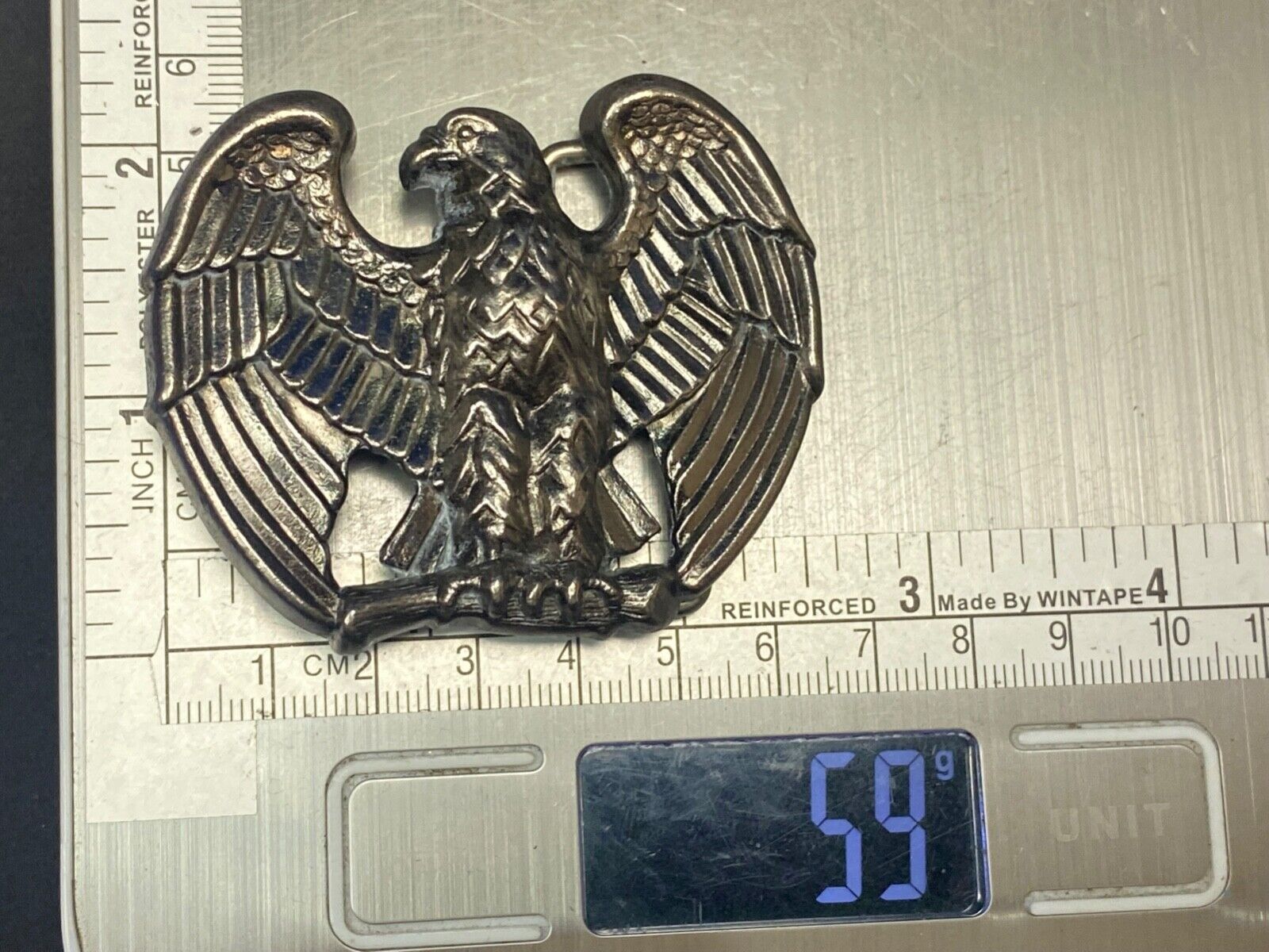 2.5" Belt Buckle Eagle Silver Metal Avon Spread Wings 3D Raptors Birds