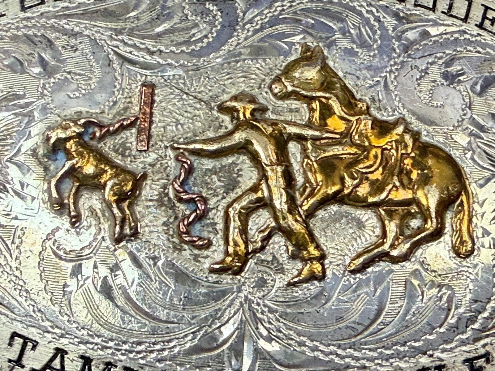 Tuba City High School Rodeo B-K Silversmiths Award Trophy Belt Buckle
