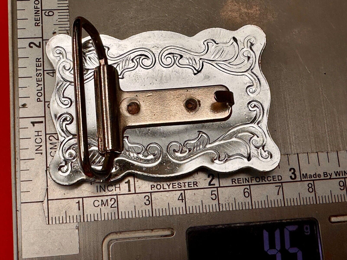 Vintage lucky horseshoe with head centerpiece on western two tone belt buckle