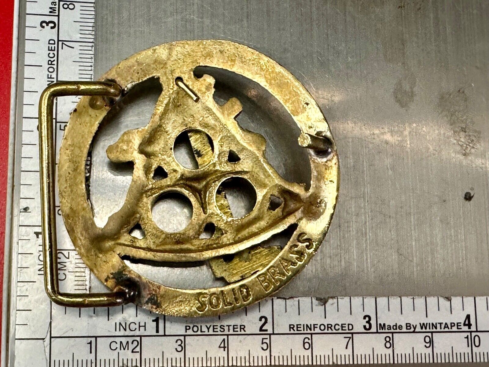 1970s Pendulum Nautical Ships Maritime Ocean solid brass belt buckle