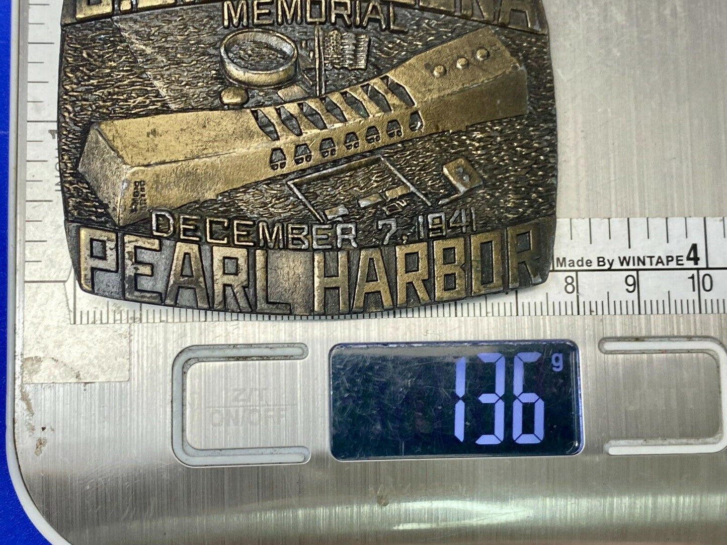 Uss Arizona Memorial Pearl Harbor Commemorative Belt Buckle Indiana Metal Craft