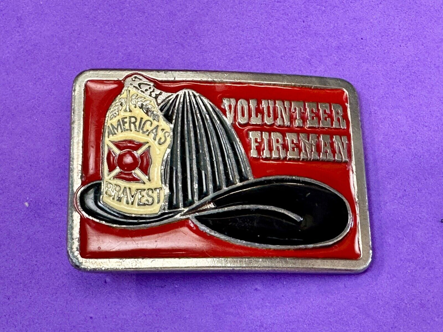 Americas Bravest Volunteer Fire Department tribute belt buckle