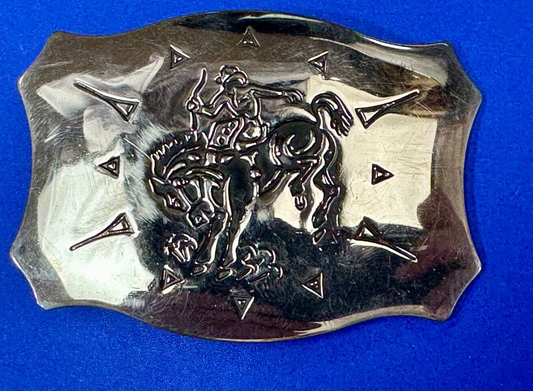 Vintage Chambers Vintage Cowboy Saddle Bronc western two tone belt buckle