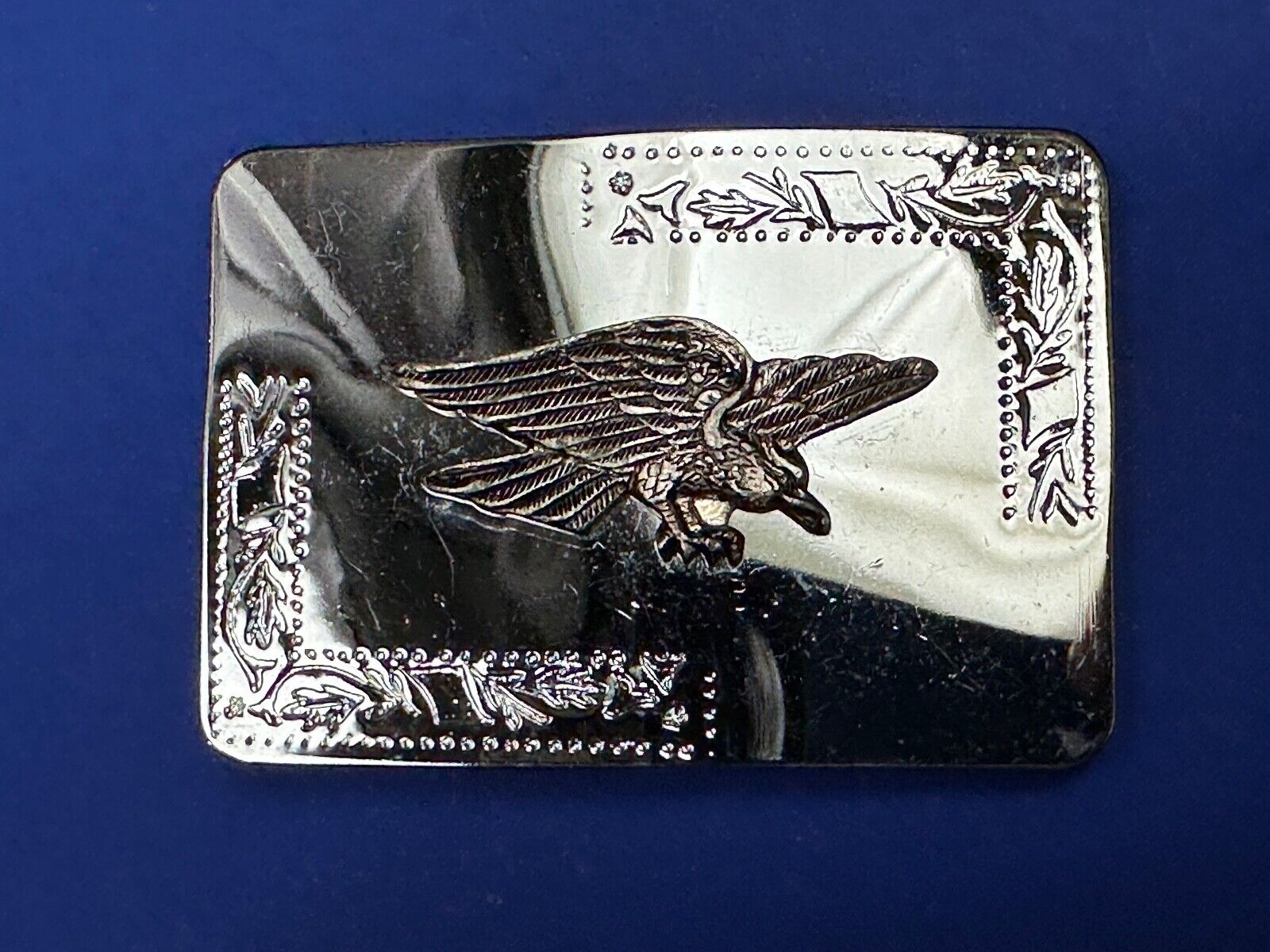 Vintage Hunting Flying Majestic Eagle on western mirrored reflective belt buckle