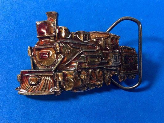 Vintage 1981 Figural train cut out locomotive Belt Buckle