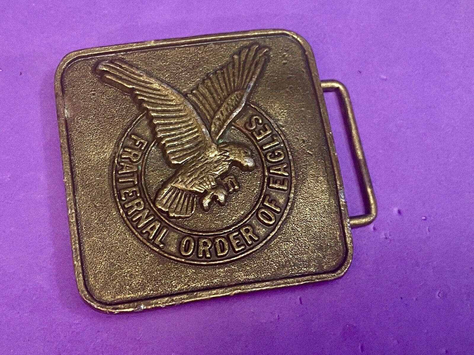 Vintage F.O.E. Fraternal Order Of The Eagle's Belt Buckle 