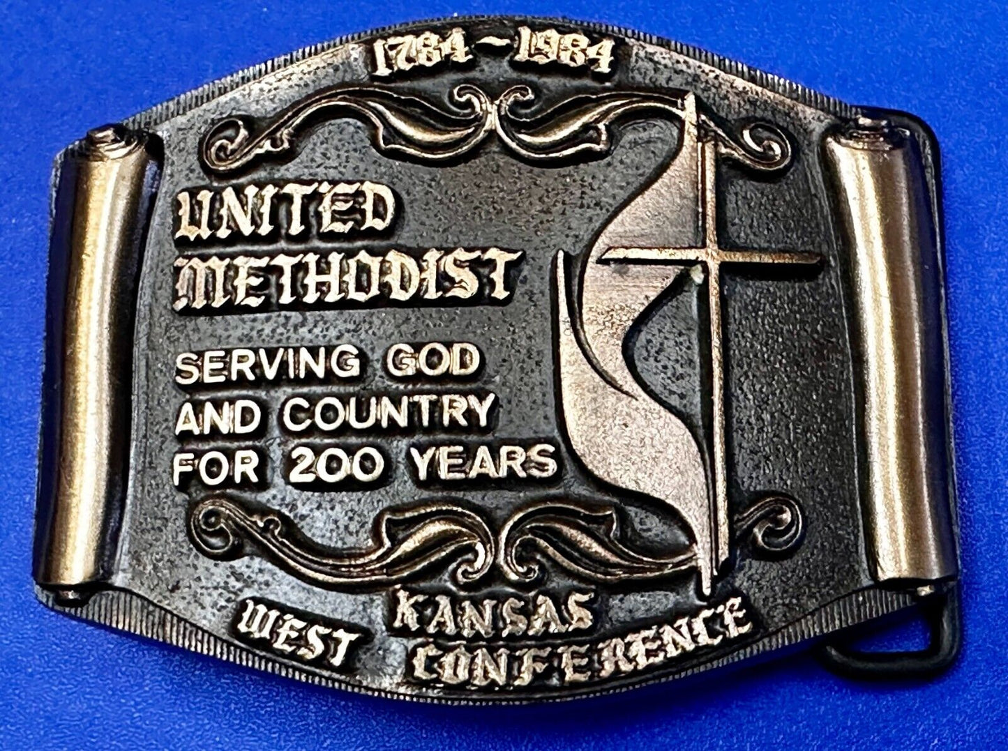 United Methodist Church Kansas West Conference 200Years Solid Bronze Belt Buckle