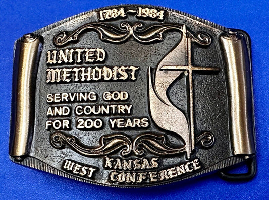 United Methodist Church Kansas West Conference 200Years Solid Bronze Belt Buckle