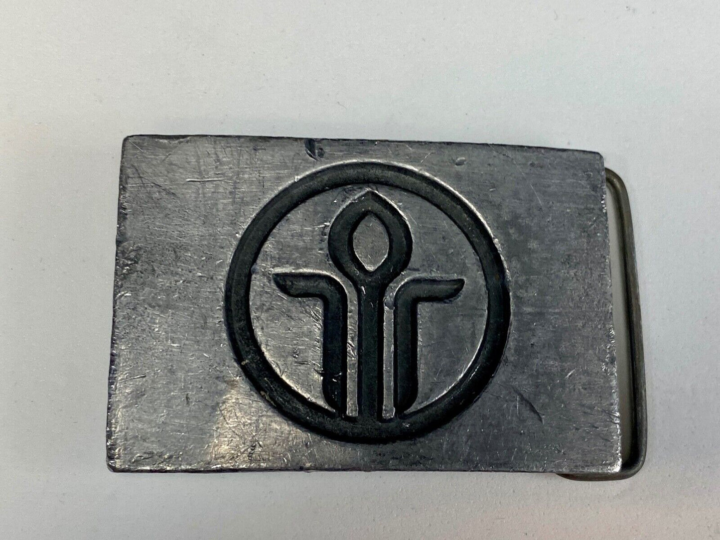 Vintage - unknown to me, power company?  Natural gas Co. logo belt buckle 