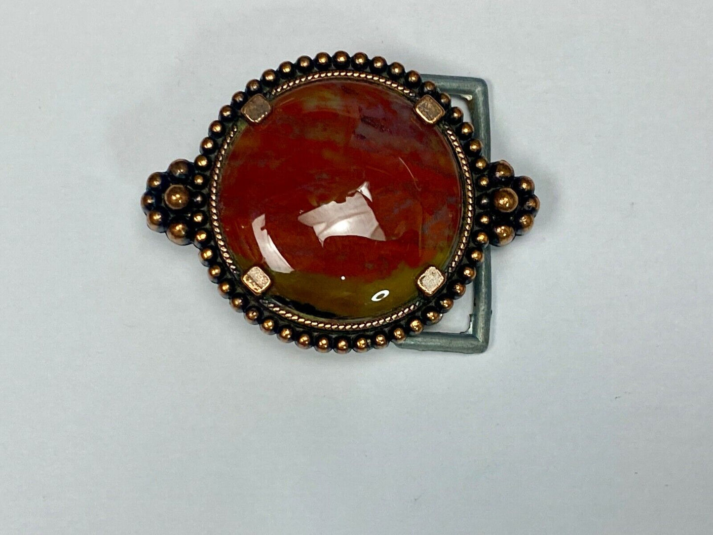 Unique Small Red Brown Jasper Beautiful Cabochon Stone Centerpiece Belt Buckle