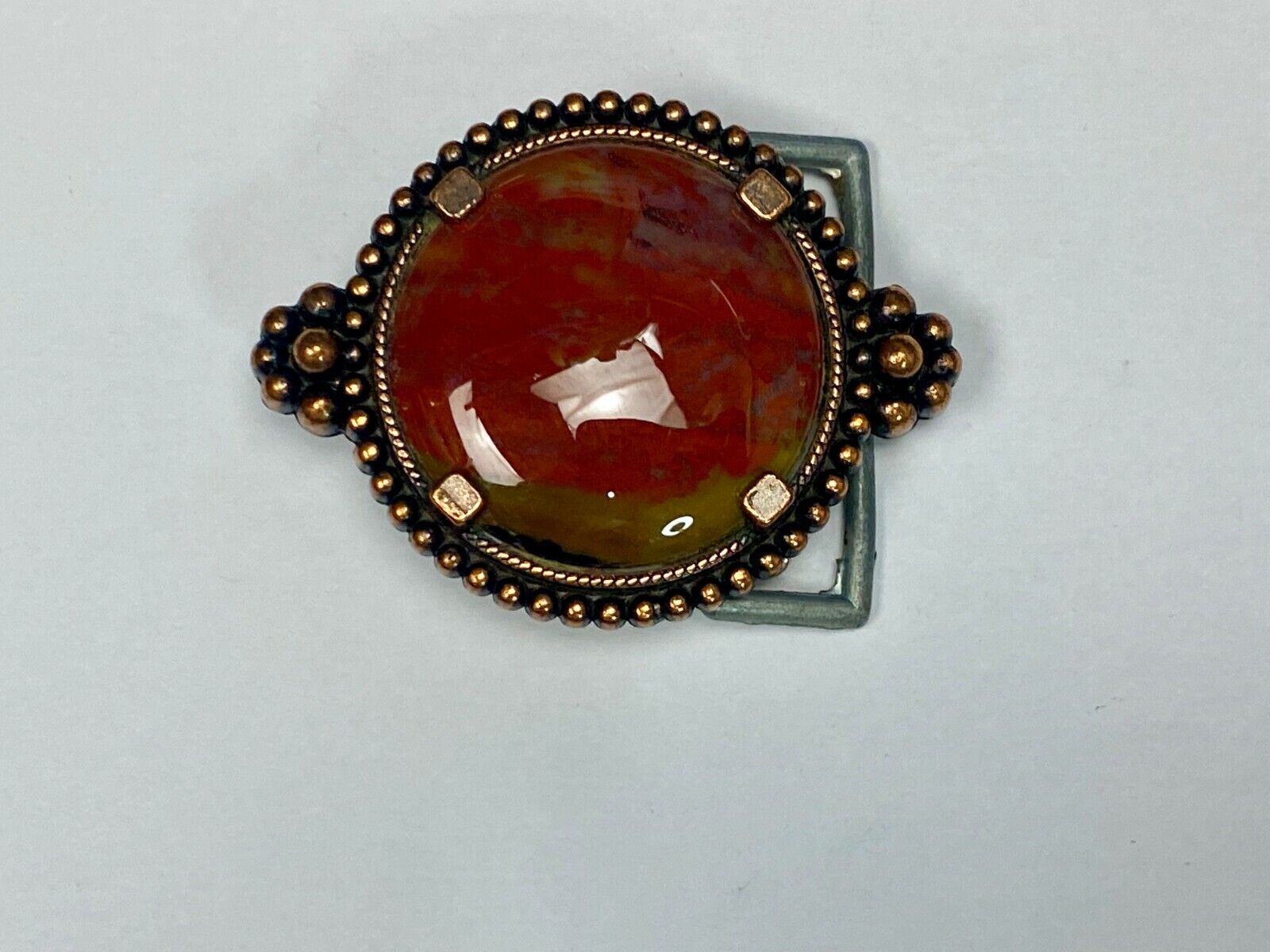 Unique Small Red Brown Jasper Beautiful Cabochon Stone Centerpiece Belt Buckle