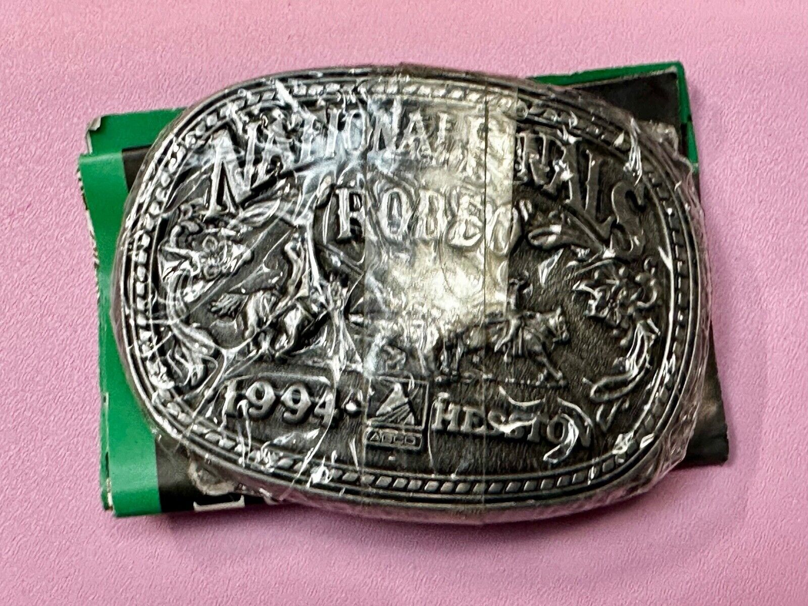 1994 ADM NATIONAL FINALS RODEO YOUTH SIZE  NFR NOS WESTERN COWBOY BELT BUCKLE