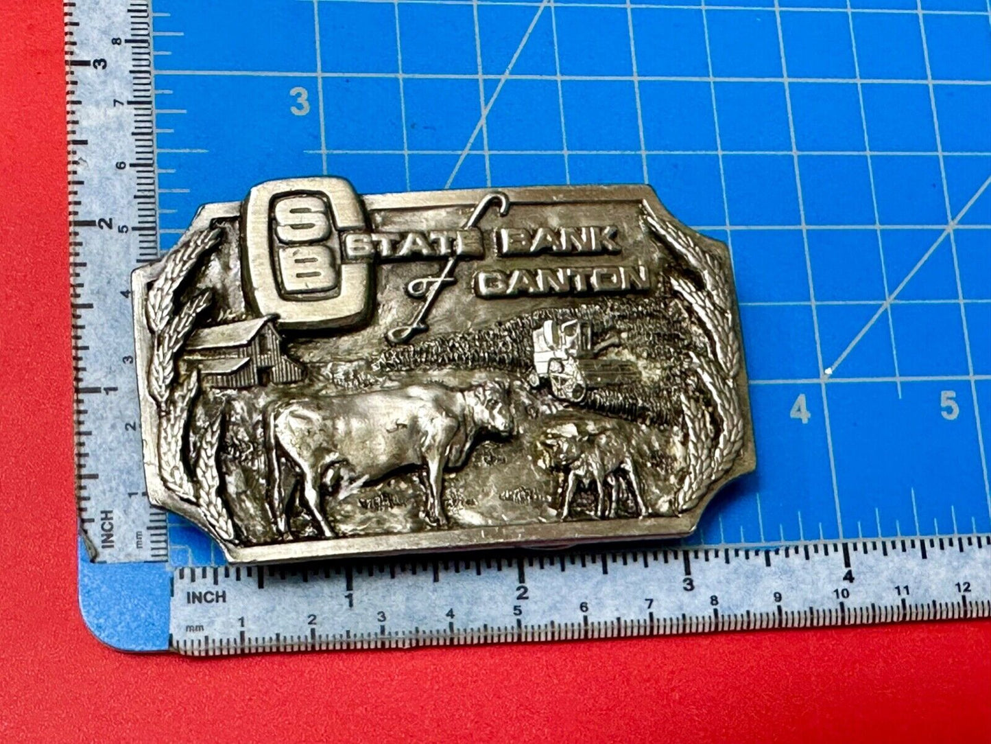 Vintage 1982 The state bank of Canton charted 1895 collectable rare belt buckle