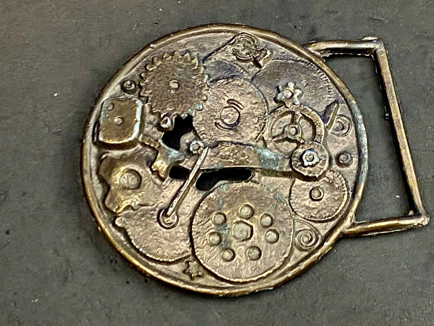 American Watch Clock Pocket Gears Cogs Springs Belt Buckle By Accurate 
