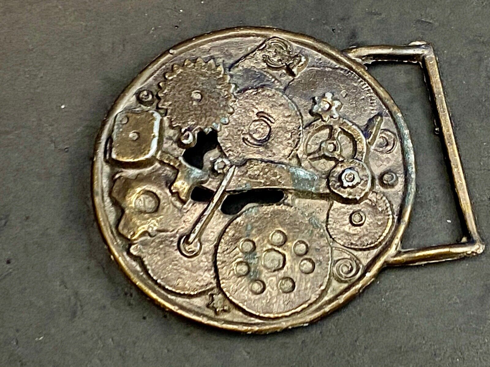 American Watch Clock Pocket Gears Cogs Springs Belt Buckle By Accurate 