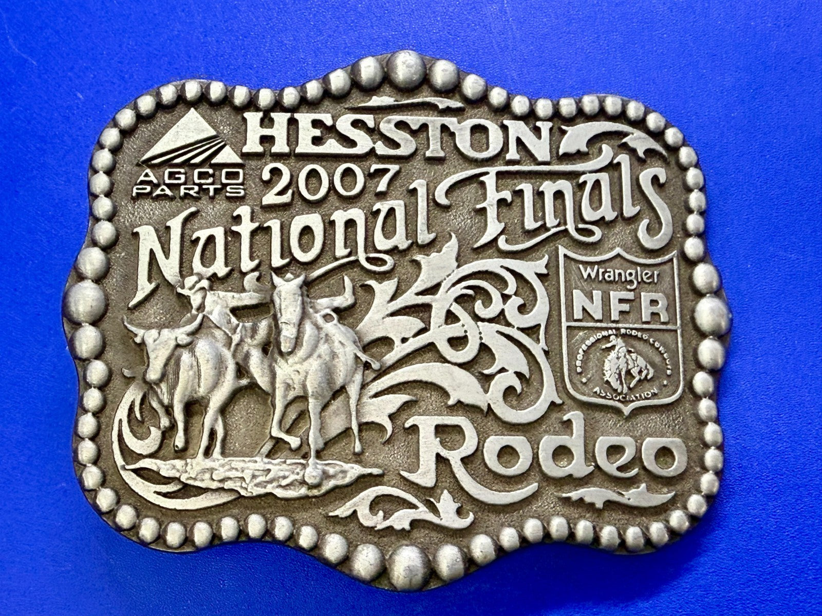 2007 Hesston Wrangler National Finals Rodeo Montana Silversmiths Belt Buckle