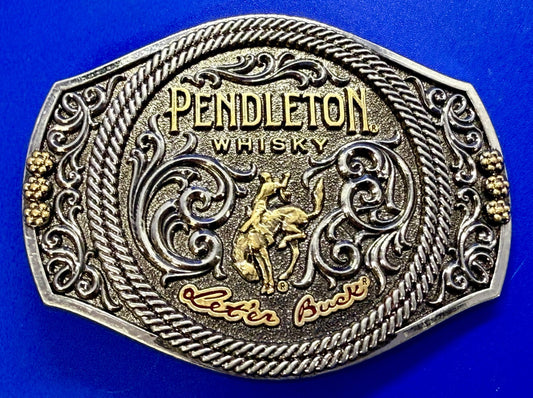 2021 Pendleton Whiskey Let'er Buck Rodeo Cowboy Montana Silversmiths Belt Buckle