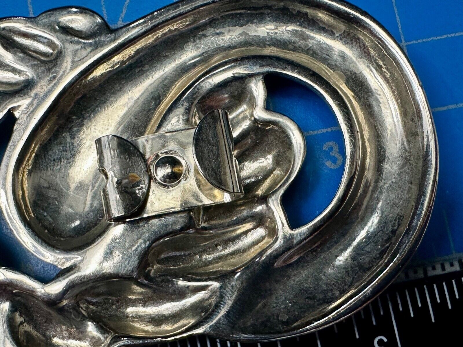 Abstract Infinity Loop Hippie Boho Silver Tone Vintage Belt Scarf Slide Buckle