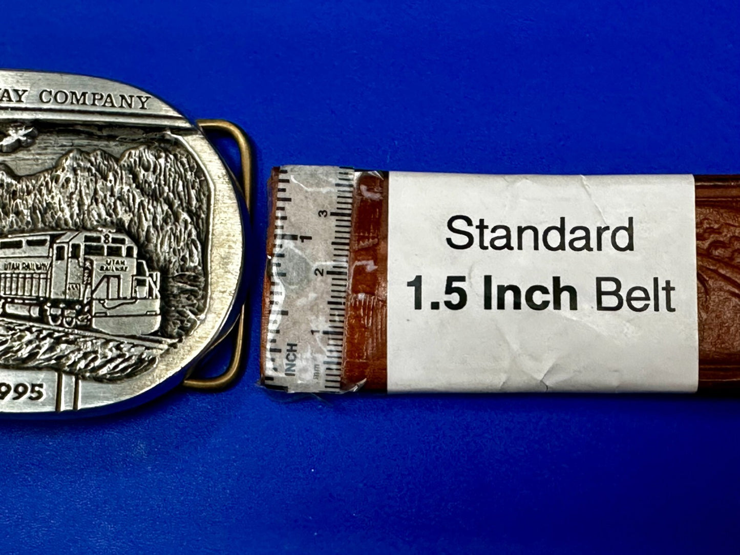 Utah Railway 83 Years 1995 RailRoad Train Car Belt Buckle by Gary Frazen