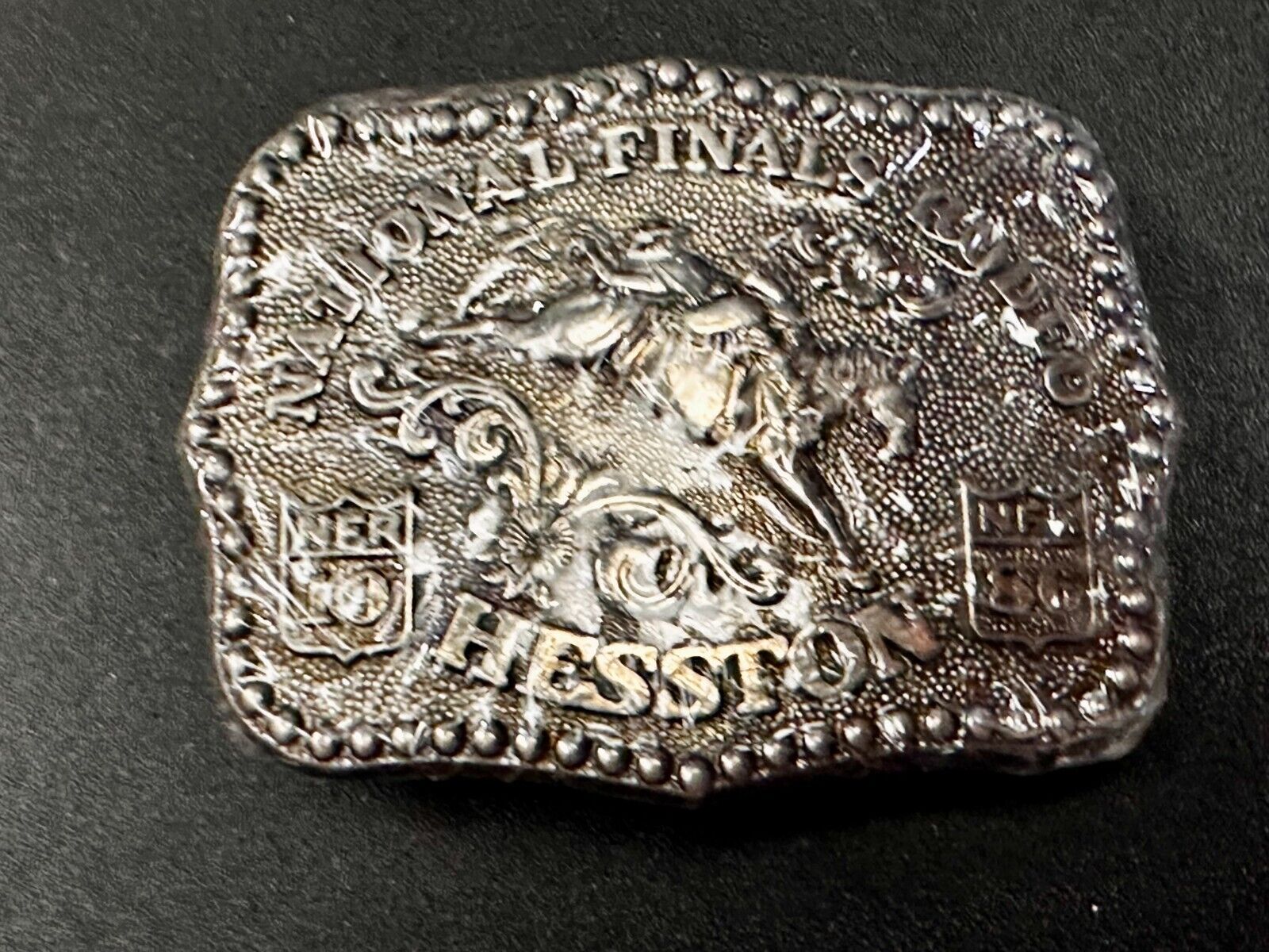 1986 Hesston NFR National Finals Rodeo YOUTH SIZE Western Collectors Belt Buckle
