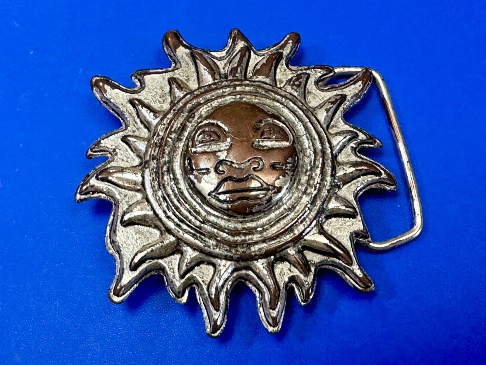 Artisan Hippie Style SUN Face - Large Figural cutout belt buckle