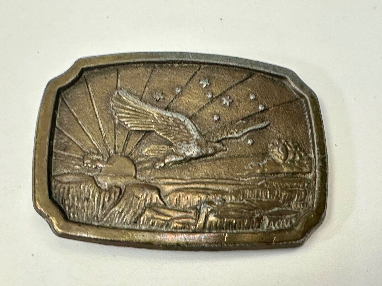Beautiful American Eagle USA W/ stars sun rays vintage belt buckle
