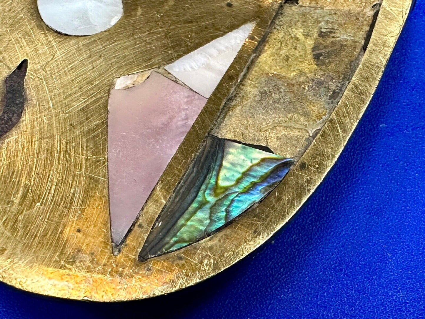 A Project belt buckle to repair - Missing inlaid inlay Abalone shell
