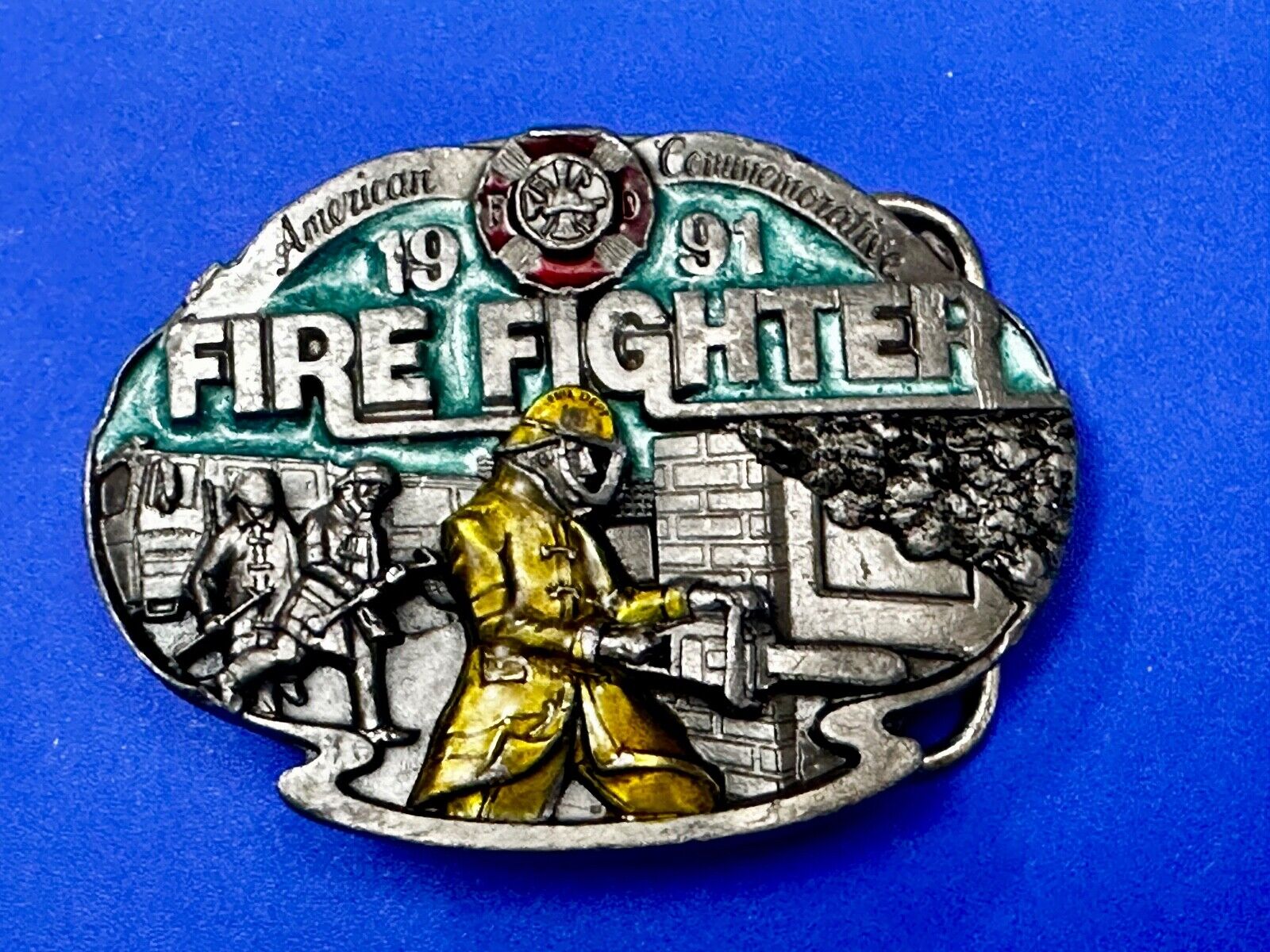 1981 Fire Fighter Commemorative Collection Vintage Arroyo Grande Belt Buckle