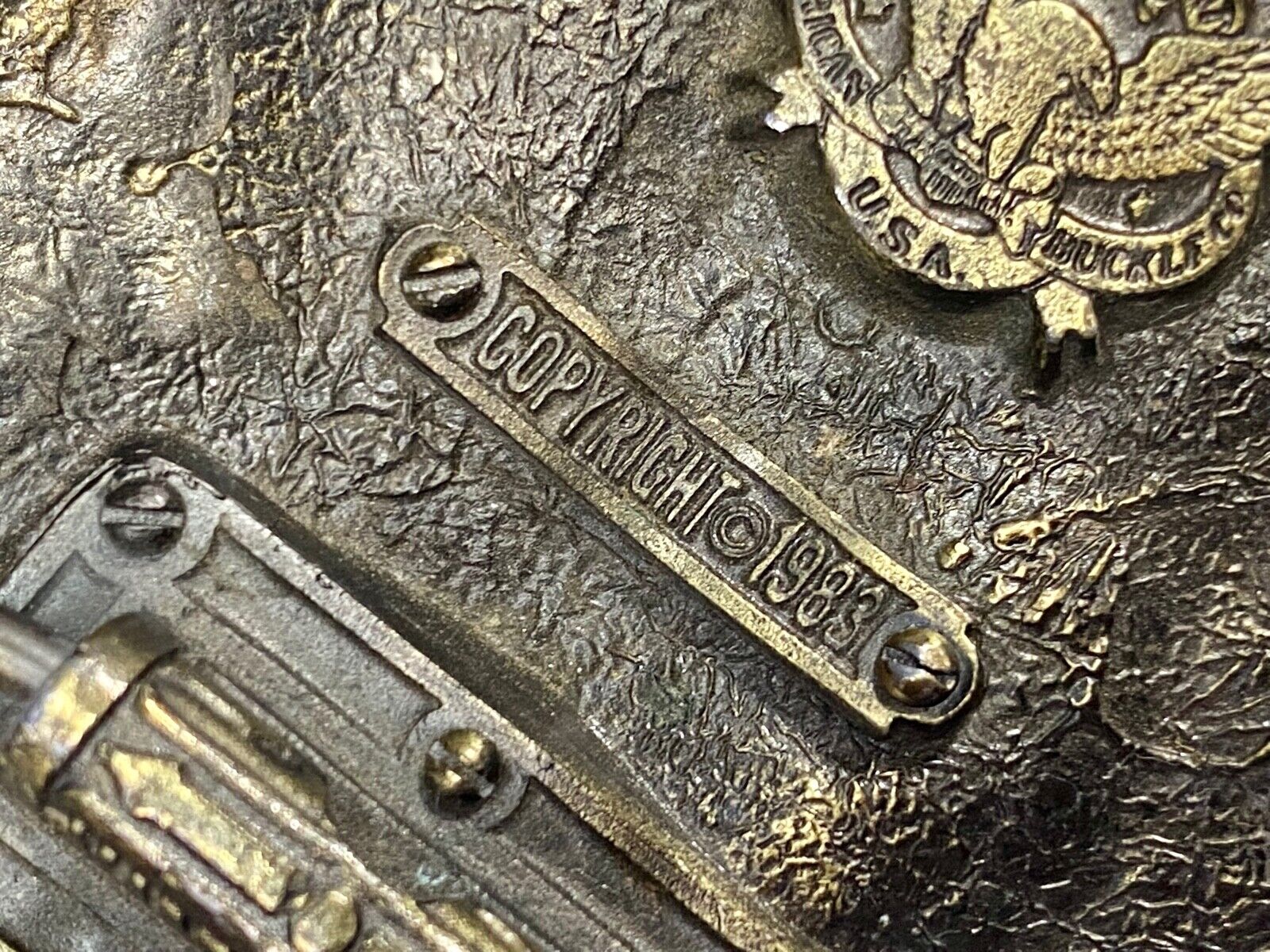 Vintage 1983 Classic American 440 Train Railroad Great American Belt Buckle 