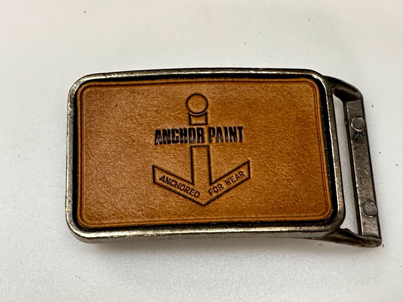Anchor Paint Anchored For Wear Faux Leather on Metal Advertising Belt Buckle