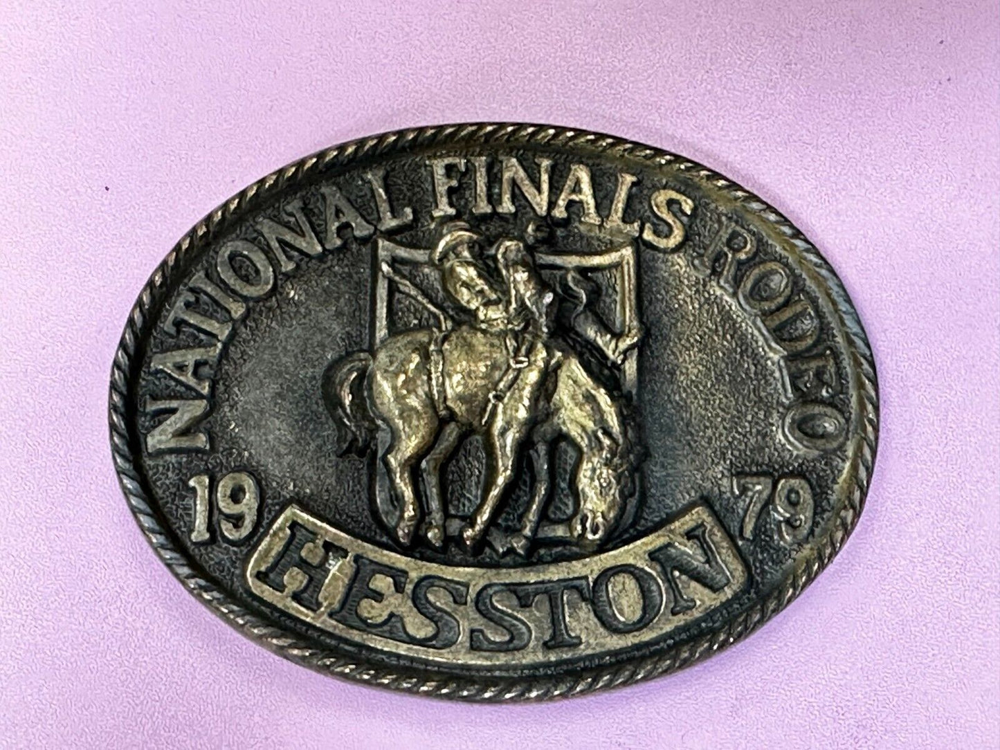 1979 NFR National Finals Rodeo Hesston Fifth Edition Commemorative Belt Buckle