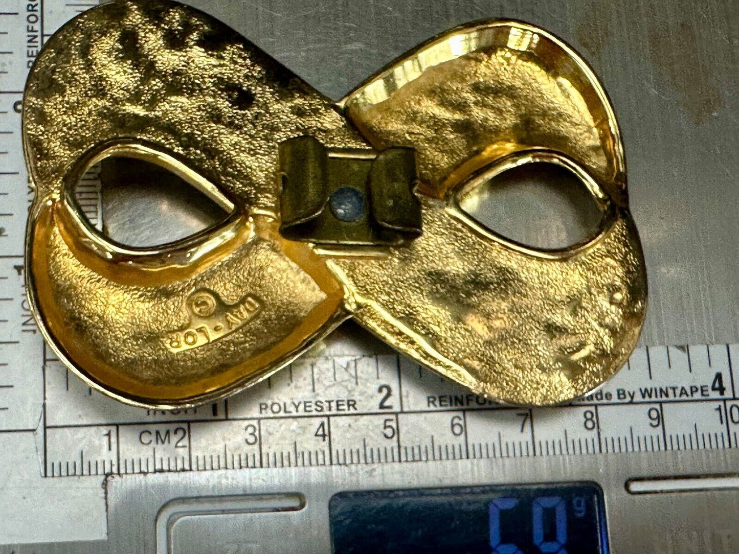 Vintage Day Lor signed gold & silver tone signed scarf shoe clip belt buckle