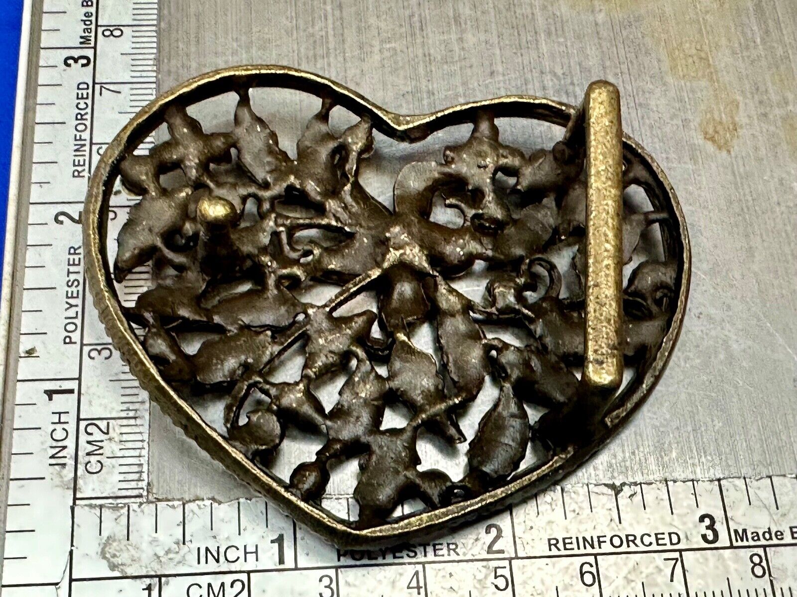 Beautiful see through Heart shaped belt buckle with yellow rhinestone accents