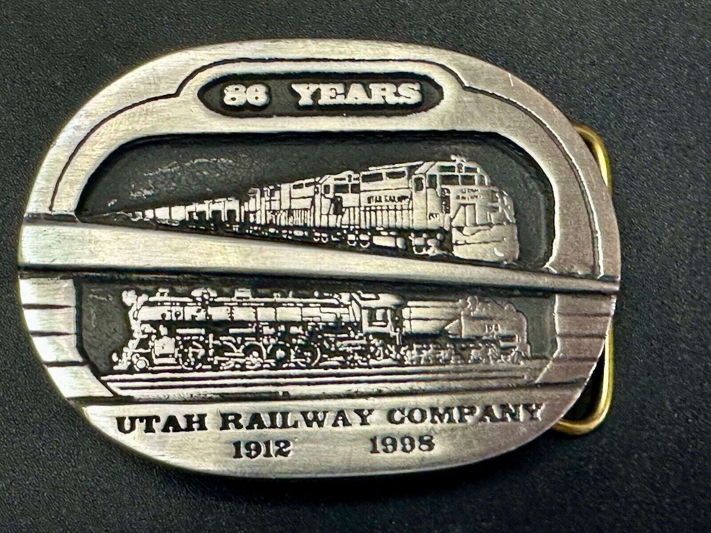Utah Railway Co Vtg Train Railroad 86 Years - Gary Prazen Sculpture Belt Buckle